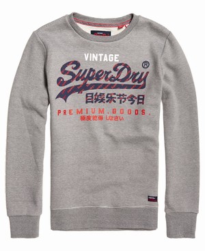 Superdry Premium Goods Racer Lite Crew Férfi Pulóver Szürke | LXMYD3269